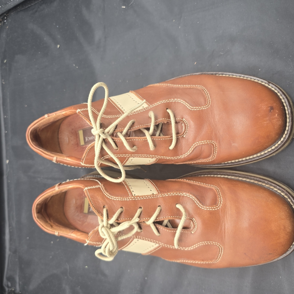 Johnston & Murphy Tan Cream Oxfords Smooth Leather